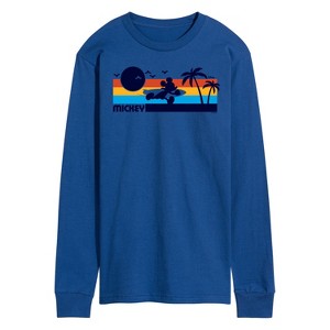 Men's - Disney - Mickey Sunset Pattern Long Sleeve Graphic T-Shirt - 1 of 4