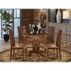 HomeStock 5-Piece Round Mahogany Finish Solid Wood Top Dining table with 4-Chairs - 2 of 4