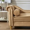 Upholstery Chaise Lounge Chair with Storage, Modern Velvet Arm Chaise Lounge, Sleeper Lounge Sofa Couch for Bedroom Office Living Room - 3 of 4