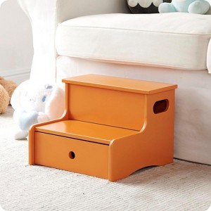 Kings Brand Furniture Wooden Toddler Step Stool for Kids with Storage for Bedroom, Bathroom, Kitchen - 1 of 4