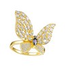 Elegant Gold Plated Butterfly Ring with Striking Black Cubic Zirconia for a Unique and Sophisticated Nature-Inspired Design - 3 of 3