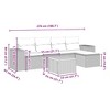 vidaXL Patio Sofa Set with Cushions Outdoor Furniture 6 Piece Poly Rattan - Black and Cream - 3 of 4