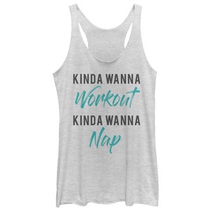 Women's CHIN UP Workout or Nap Racerback Tank Top - 1 of 3