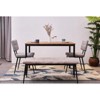 Nordlys 4-Person Metal and Brown Wood Dining Table, Industrial Style , Dining Room - 2 of 4