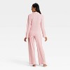 Women's Cloud Knit Modal Long Sleeve Notch Collar Top and Pants Pajama Set - Auden™ - 2 of 3