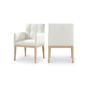 Meridian Furniture,Adrian Vegan Leather Dining Arm Chair, Set of 2 - 1 of 4