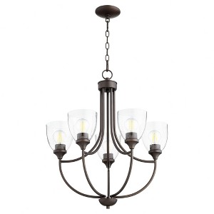 Quorum Lighting Enclave 5-Light Chandelier, Oiled Bronze, 24 Width, 25 Height - 1 of 1