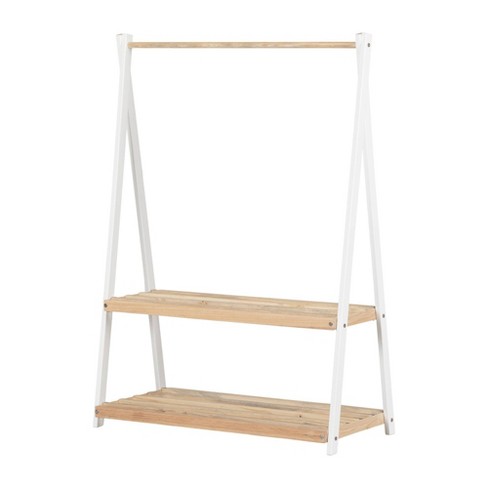 White wood clothes online rail