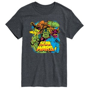 Men's - Star Wars - Neon Alien Creatures Short Sleeve Graphic T-Shirt - 1 of 4