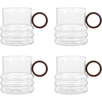 Elle Decor Double Wall Glass Mugs, Set Of 2, 8 Oz. Coffee Mug, Heat  Resistant Borosilicate Glass, Elegant Design, Durable & Lightweight : Target