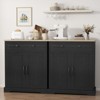 Modern Storage Cabinet 2 Drawers 2 Doors Kitchen Buffet Sideboard for Living Dining Room Bathroom Coffee Bar Station Floor Cabinet Organizer - 2 of 4