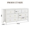 3 Drawer Dresser for Bedroom, Wooden Chest of Drawers with Gold Handles, Media Console Table TV Stand, Freestanding Closet Dresser for Living Room - 3 of 4