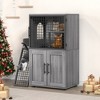 Whizmax Cat Litter Box Enclosure with Platform, Double Layer Cat Litter Hidden Furniture, Hidden Cat Litter Box Enclosure, Cat House - 2 of 4