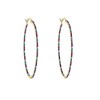 Chic and Stylish Colored Cubic Zirconia Slim Large Hoop Earrings for a Bold and Radiant Statement - 3 of 4