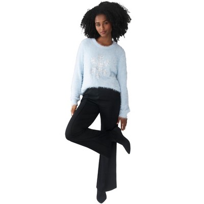 ellos Plus Size Front-Seam Wide Leg Knit Pant