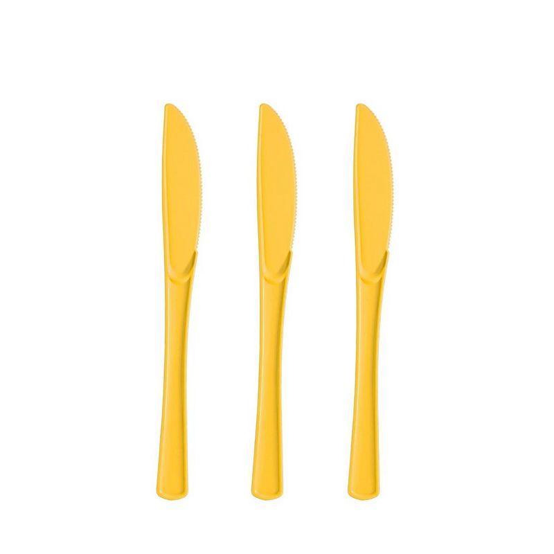 Exquisite Solid Color Plastic Utensil Cutlery Set Forks Spoons Knives- 150 Pack, 3 of 9