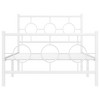 vidaXL White Metal Bed Frame - Single Bed, 39.4"x78.7" with Headboard/Footboard, Steel Construction, Industrial Design for Bedroom - 4 of 4