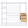 Open-Style Wardrobe with Hanging Rails, Shelves and Drawers, Black - 3 of 4