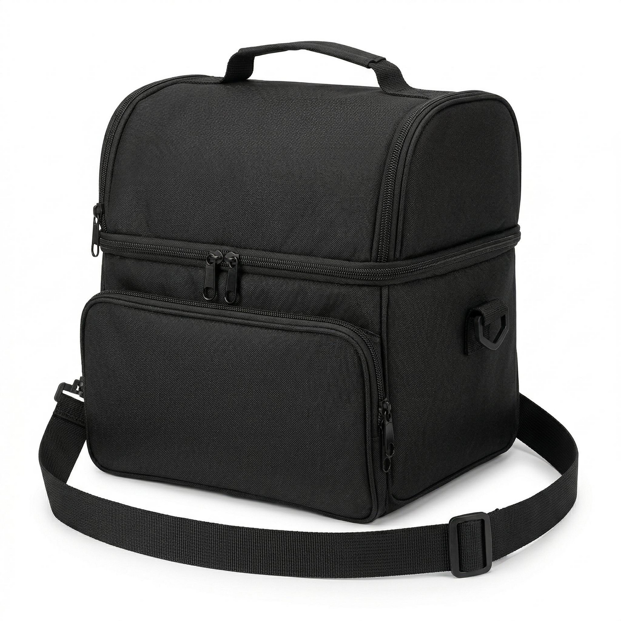 MOVSSOU 14.5L Bag Lunch Oxford Fabric Camping Cooler,Portable Soft Lunch Box for Daily and Work Use,Black