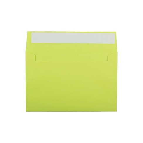 JAM Paper A9 Invitation Envelopes w/Peel & Seal Closure 5 3/4x8 3/4 Lime Green 370031865C - image 1 of 4