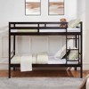 Dsvimoy Bed Wooden Twin Over Twin with Safety Guardrails and Ladder for Kids, Brown, 80.4"*14"*6.8" - 2 of 4