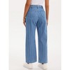 INSPIRE CHIC Women's Striped Jeans High Rise Zipper Fly Straight Leg Denim Pants - 4 of 4