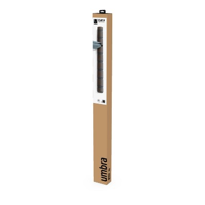 Flip Black and Walnut Solid Wood Wall Mounted Coat Rack with 8 Hooks