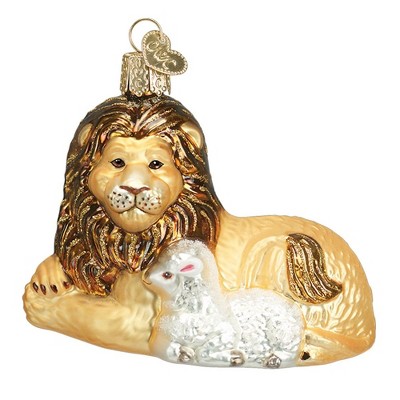 Old World Christmas Glass Blown Ornament For Christmas Tree, Lion and Lamb