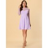 Allegra K Women's Heart Mesh Sheer Long Sleeve Gothic Cocktail Skater Party Dress - 3 of 4