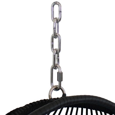 Julia Red Wicker Hanging Egg Chair with Cushions