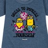 Girls' - Despicable Me Minions - Dress To Impress Yourself Graphic Short Sleeve Fleece Dress - 2 of 4