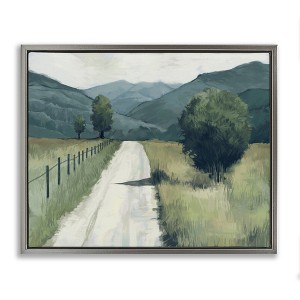 Stupell Industries Farmland Fields Green Landscape Floating Frame Canvas Art - 1 of 4