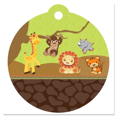 Big Dot of Happiness Funfari - Fun Safari Jungle - Baby Shower or Birthday Party Favor Gift Tags (Set of 20)