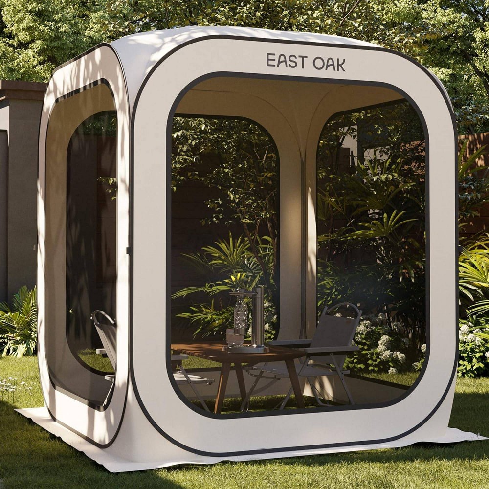 Photos - Tent East Oak 67" x 67" Screen House with UV Protection 3 Person Beige: Polyest