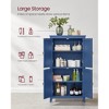 Bathroom Floor Storage Cabinet with 4 Doors & Adjustable Shelves, Freestanding Storage Unit, 11.8 x 23.6 x 43.3 Inches - 2 of 4