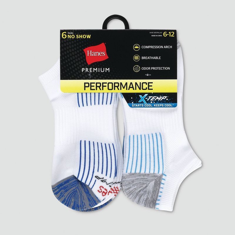 Hanes Premium Men's X-Temp Performance No Show Socks 6pk - 6-12, 4 of 5