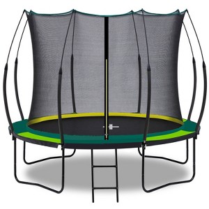 VisioGear Trampolines, Trampoline with Safety Enclosure Net, Trampoline with Curved Fence Pole, Green, 120"*120"*100" - 1 of 4
