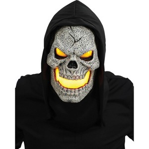 Seasonal Visions Adult Flame Fiend Skull Yellow Costume Mask -  - Gray - 1 of 1