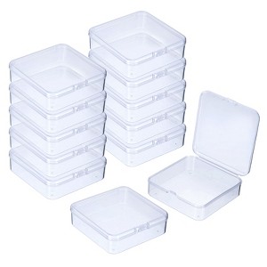 Unique Bargains Clear Small Plastic Beads Storage Containers with Lid - 1 of 4