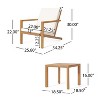 GDFStudio Ludwig Outdoor Acacia Wood 3 Piece Chat Set with Cushions - 3 of 4