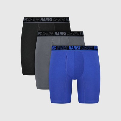 Hanes Boxer Brief Uomo Comfort Flex Fit - Confezione 3, Morbido E Sostenitivo, Taglie Forti, Colori Turchese/Cemento/Nero