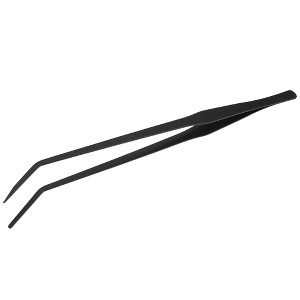 Unique Bargains Aquarium Tweezers Stainless Steel Tweezers for Plants Pets Black 1Pcs - 1 of 4