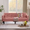 Sapphtopaz Convertible Couches for Living Room 3-Seater Velvet Upholstered Tufted Sofa with Adjustable Backrest & Plastic Legs Sofa for Bedroom - 4 of 4