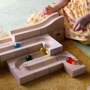 Guidecraft Unit Block Marble Run - 40 pc. set: Rubberwood Education Learning Blocks , STEM Toy for Girls and Boys - 1 of 4