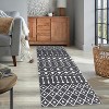 Acekool Washable Boho Area Rug, Low Pile, Non Slip, Foldable, Geometric Print for Entryway, Kitchen, Living Room, Blue Gray, Multi Sizes - 3 of 4