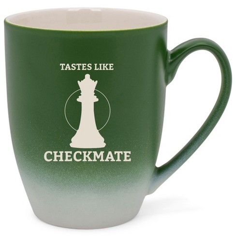 100 North Queen Chess Piece 10 Ounce Green and White Two Toned Ombre, Comfortably Fits Your Hands, Ceramic Tea Coffee Cup Mug, Tastes Like Checkmate - image 1 of 1