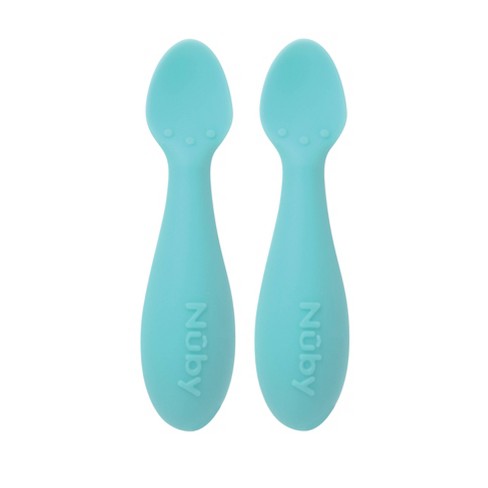 Nuby Silicone Mini Spoons - Aqua - 2pk : Target