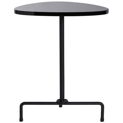 Berlin 21" Black Lacquer Wood and Metal Tripod Side Table