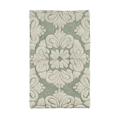 2pc Medallion Collection 100% Cotton Bath Rug Set Sage/Natural - Better Trends