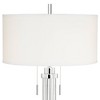 Possini Euro Design Cadence Modern Table Lamp with Square Riser 33" Tall Glass Column White Shade for Bedroom Living Room Bedside Nightstand Office - 3 of 4